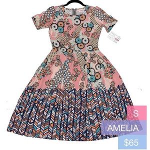 LuLaRoe Amelia Dress Spring Mermaid Small